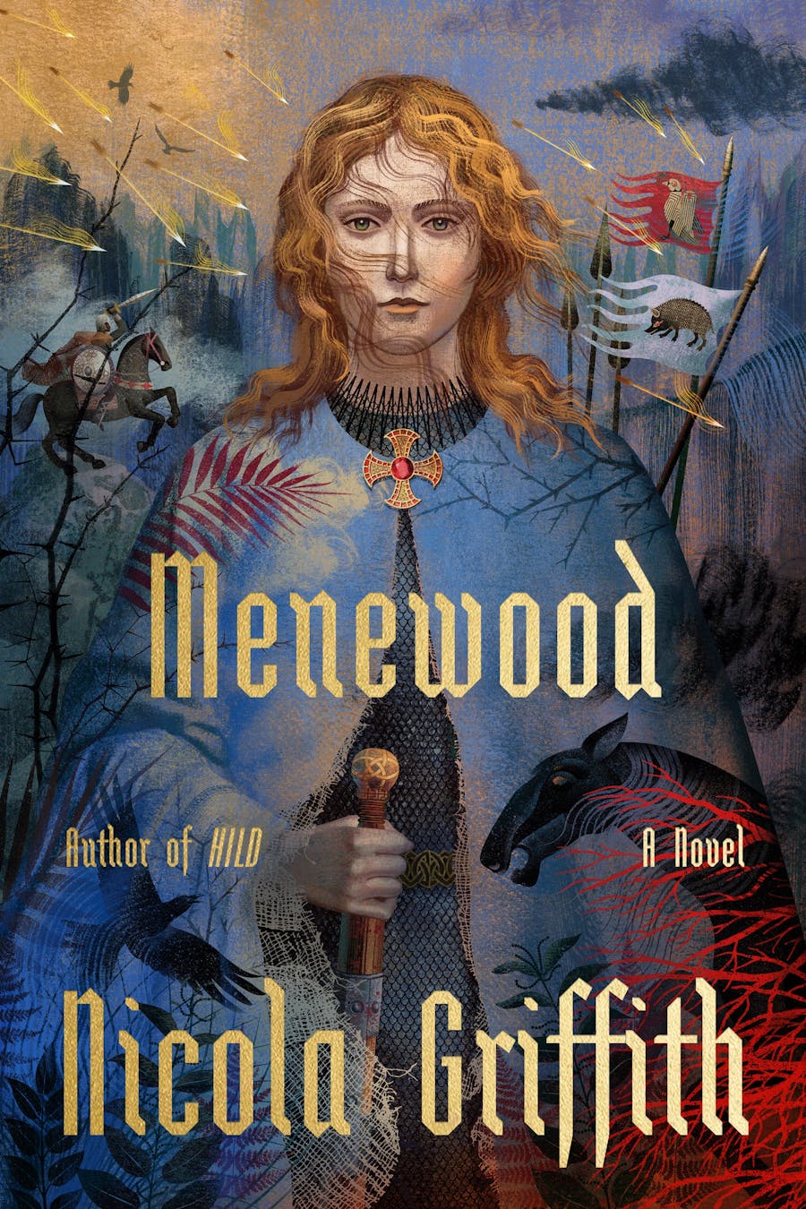 Cover of Menewood, a novel by Nicola Griffith, showing Hild.