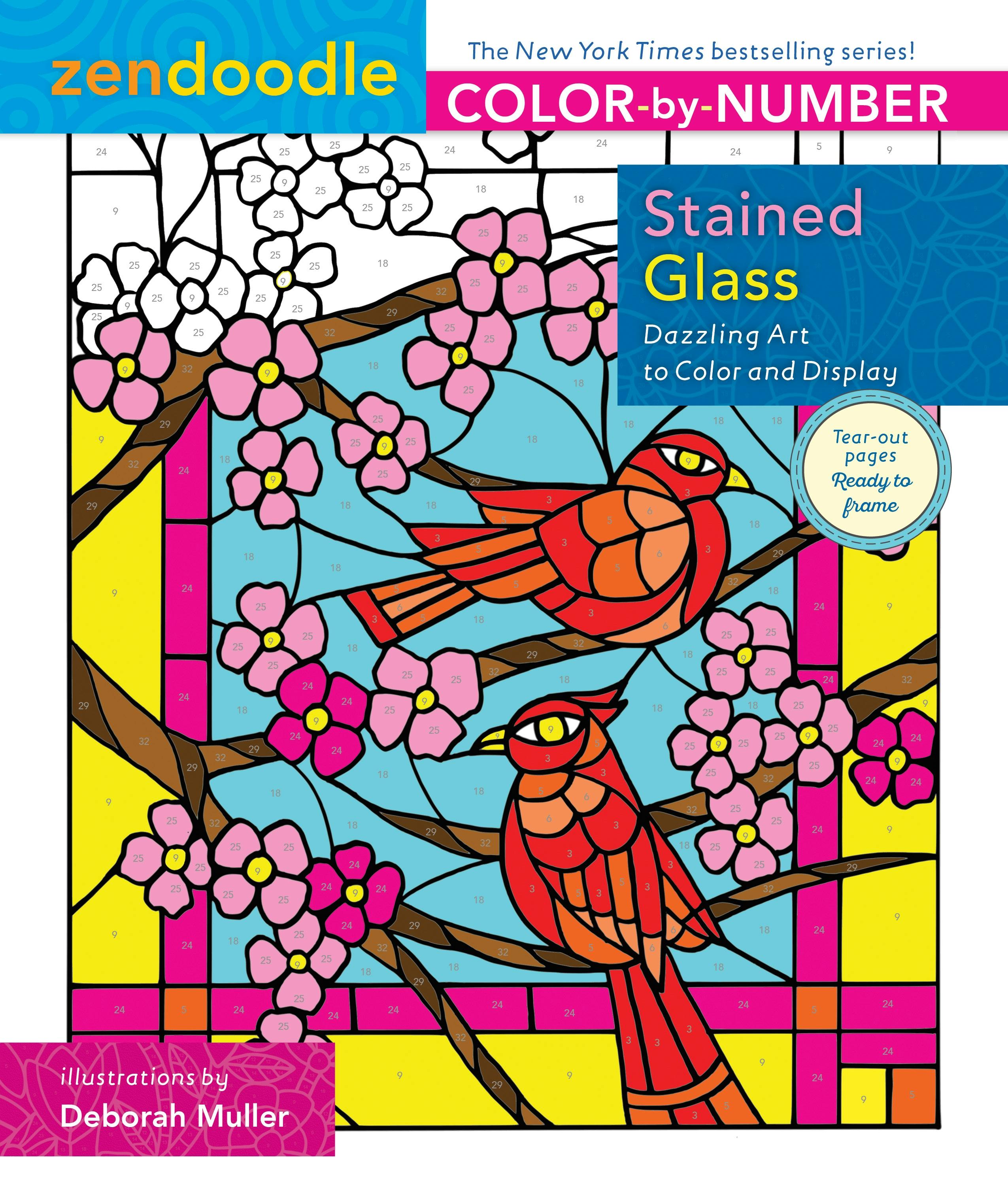 Image of Zendoodle Color-by-Number: Stained Glass