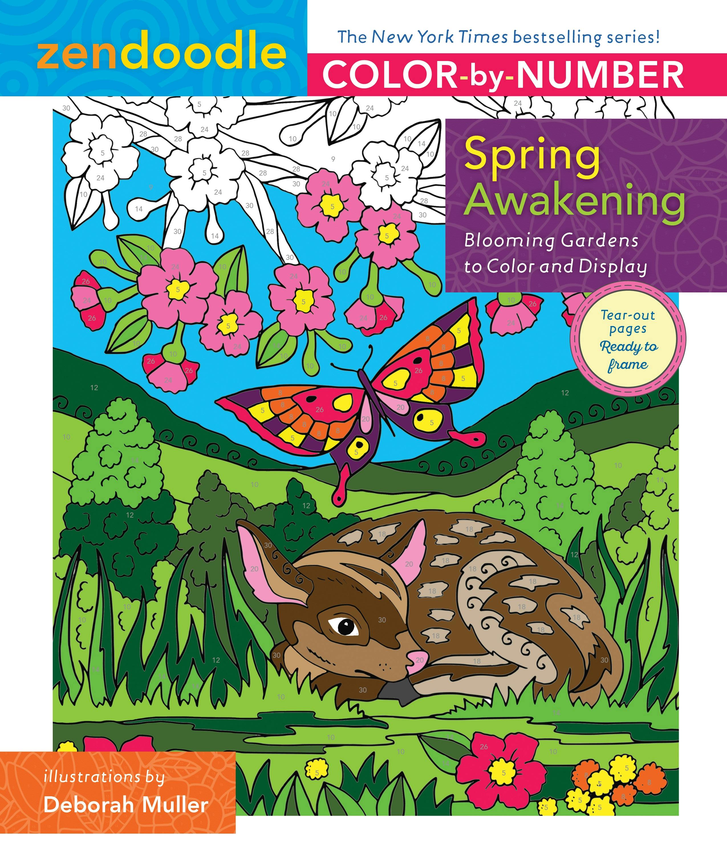 Image of Zendoodle Color-by-Number: Spring Awakening