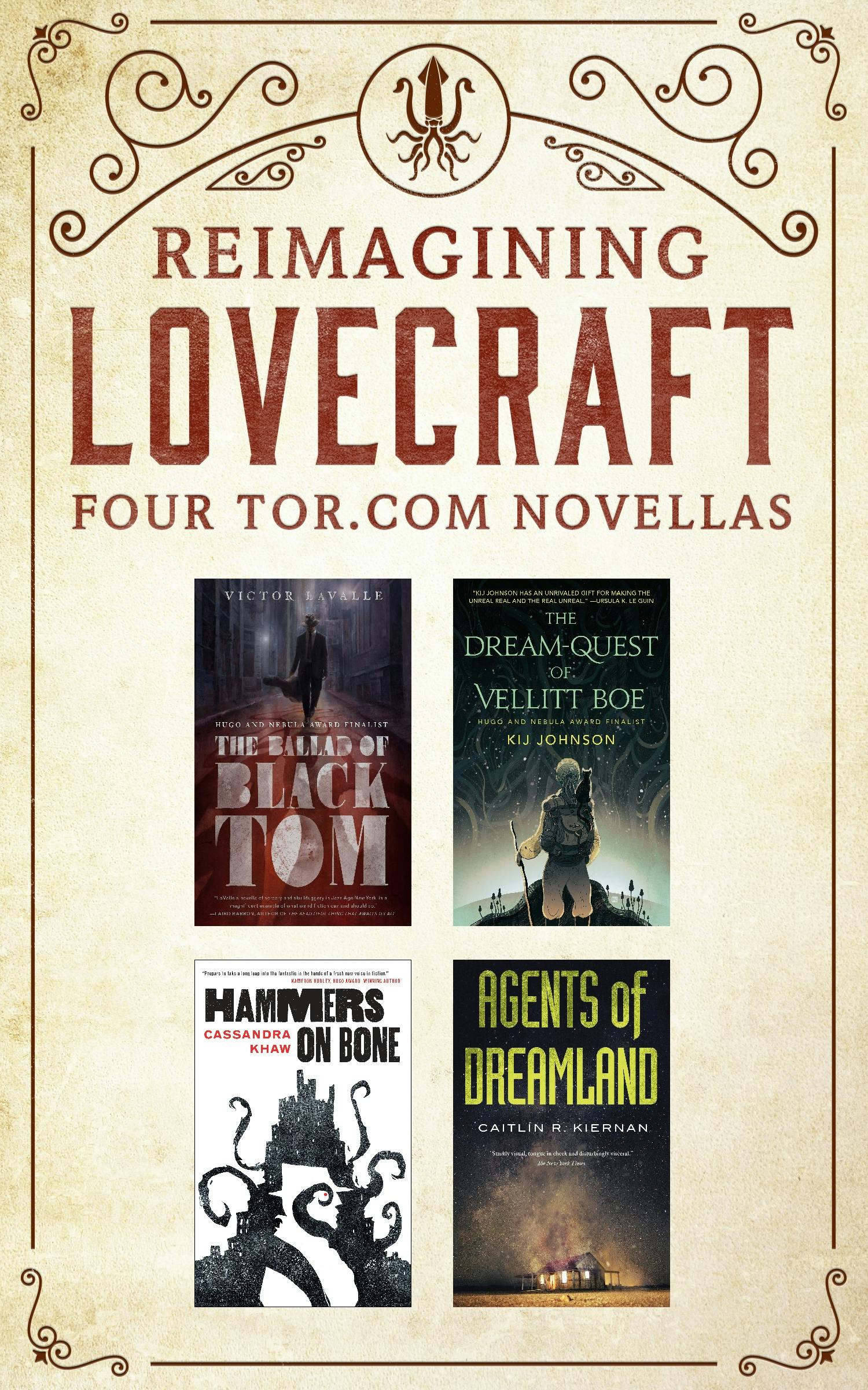 Cover for the book titled as: Reimagining Lovecraft: Four Tor.com Novellas