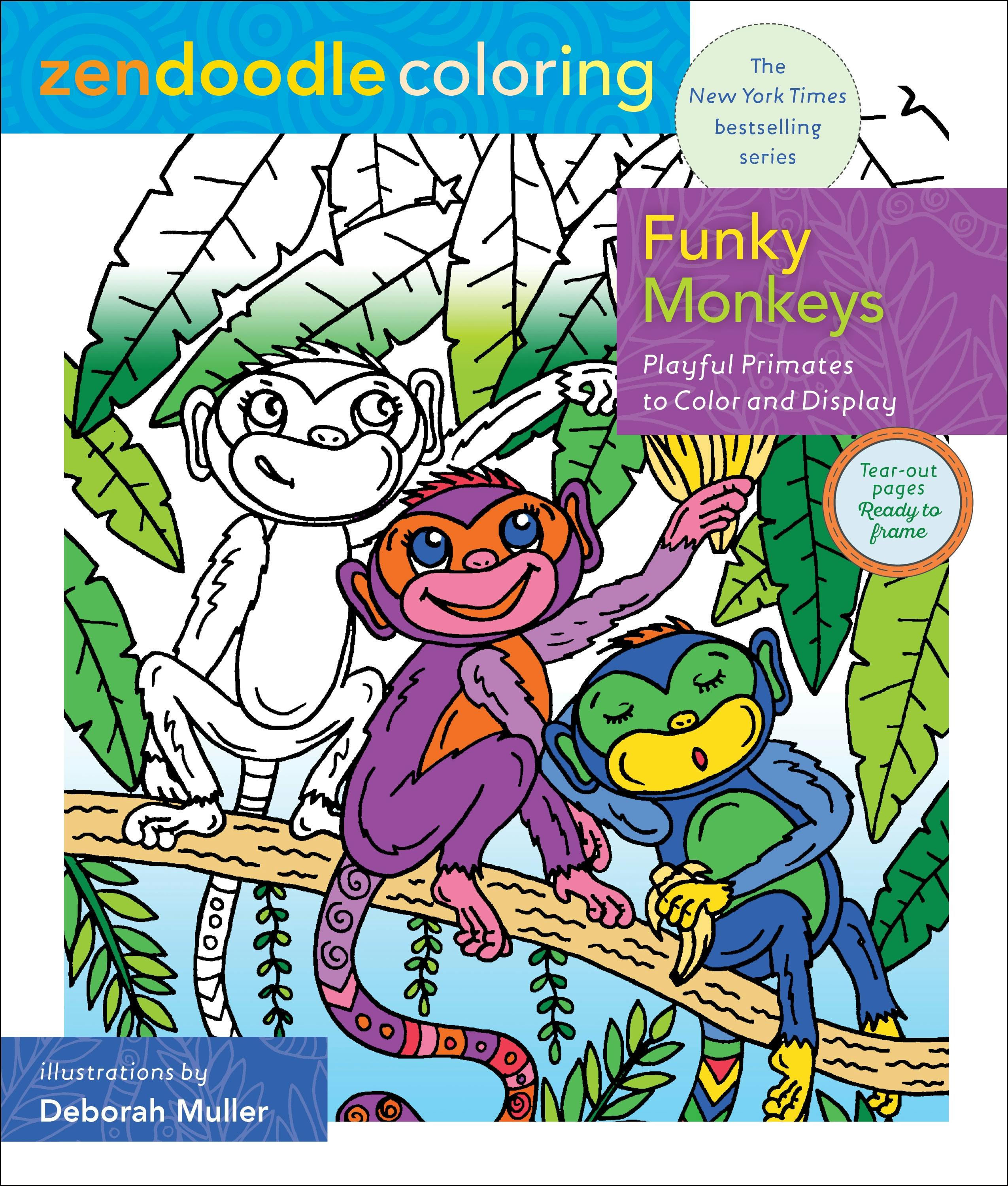 Image of Zendoodle Coloring: Funky Monkeys