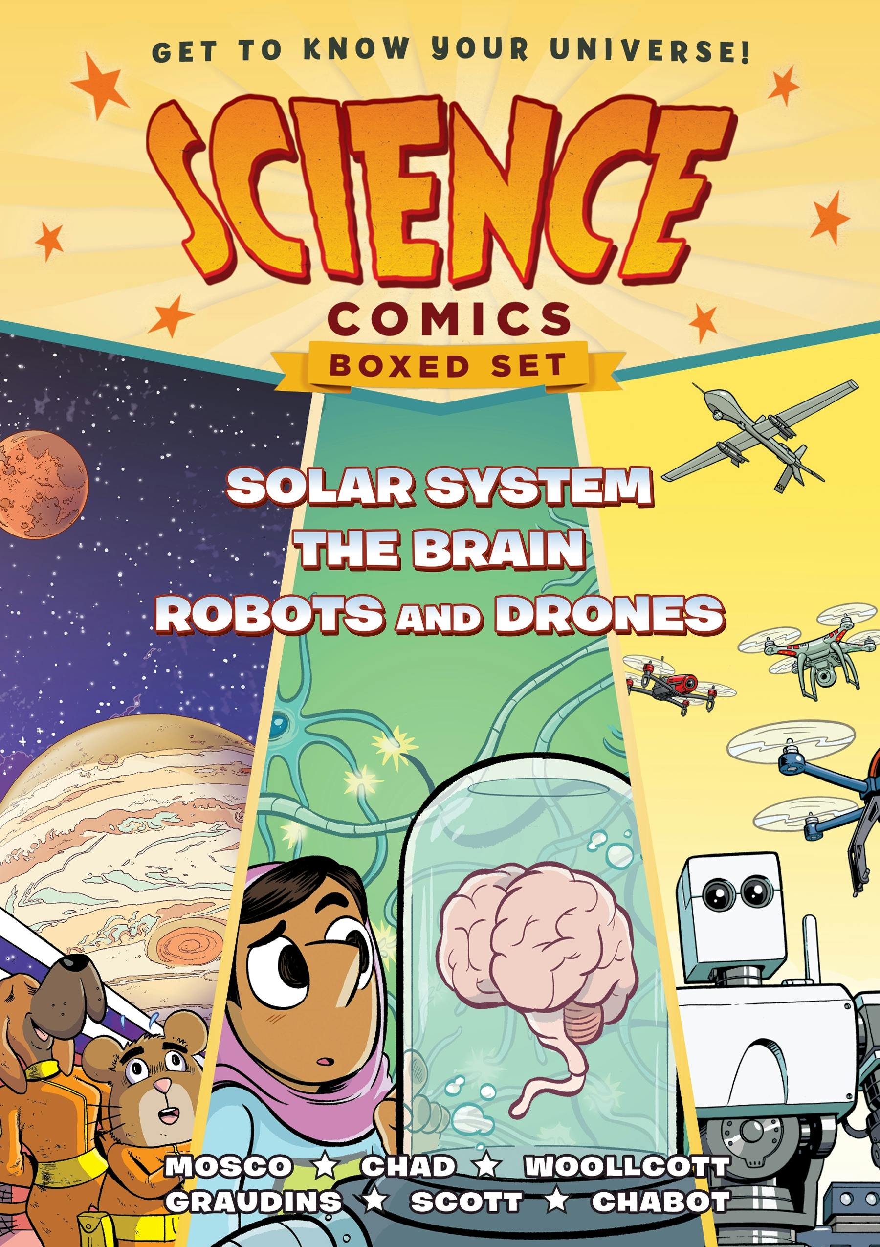 Image of Science Comics Boxed Set: Solar System, The Brain, and Robots and Drones