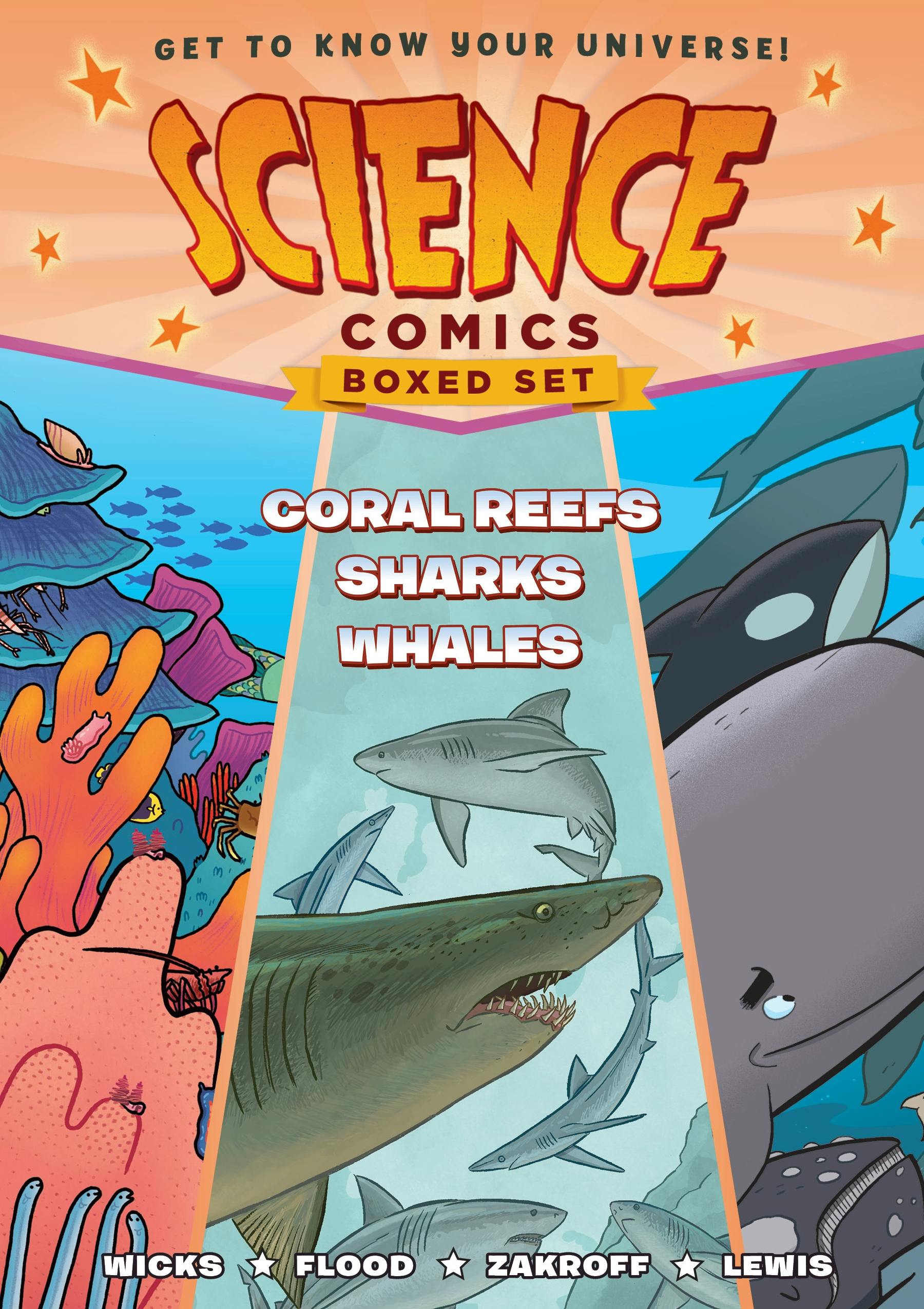 Science Comics Boxed Set: Coral Reefs, Sharks, and Whales